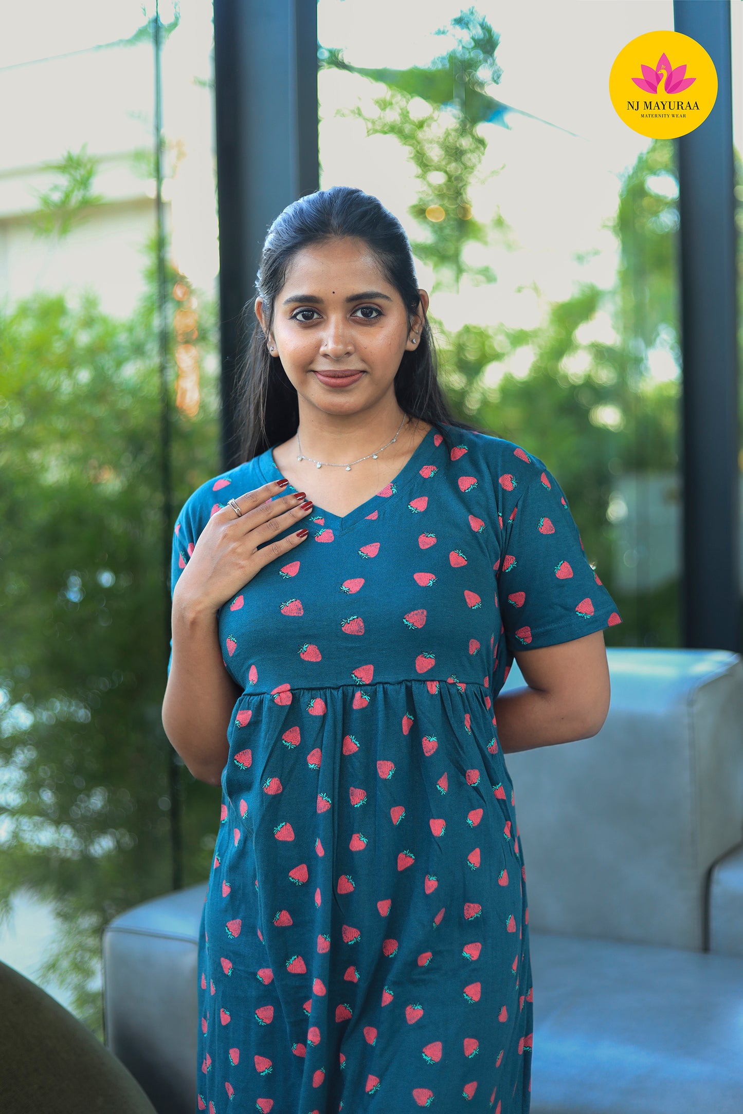AMBAAL 2 - V-NECK NON FEEDING MATERNITY WEAR FULL LENGTH 50 INCH