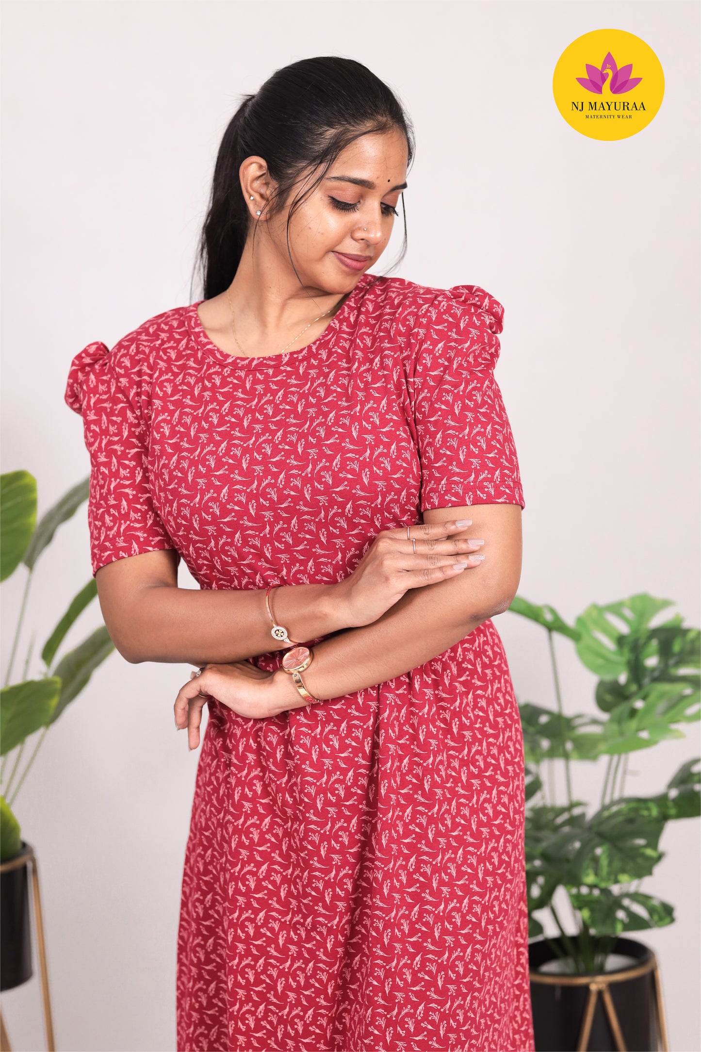 SRIDHA 10 -ZIPLESS MATERNITY WEAR PUFF SLEEVE/ FULL LENGTH