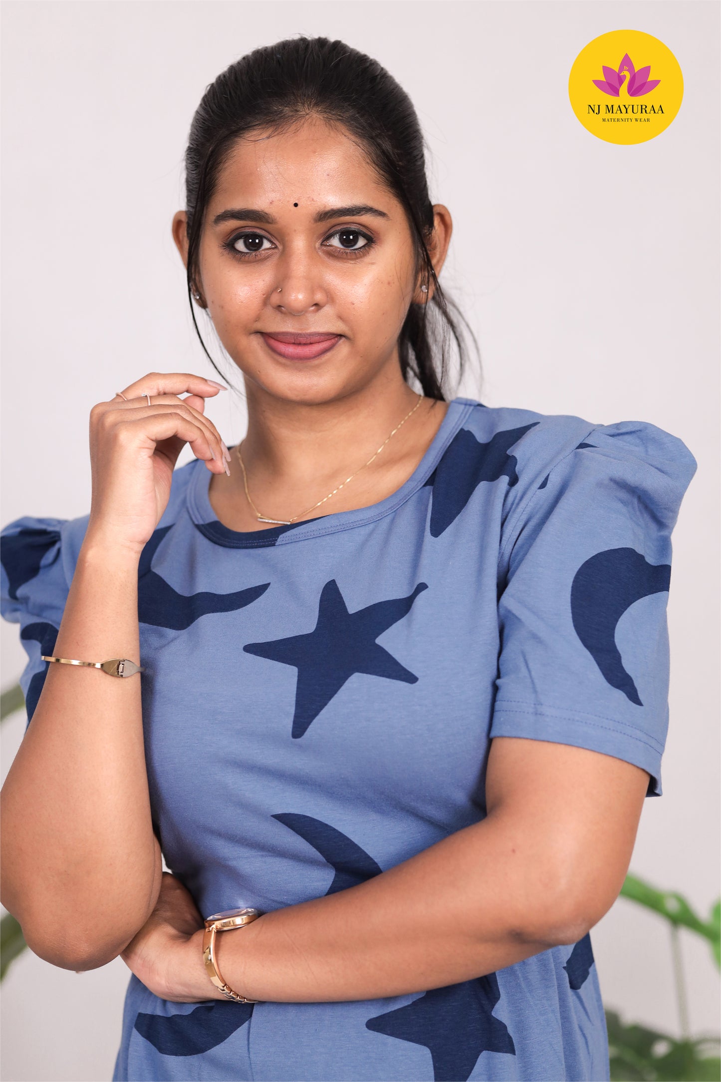 SRIDHA 13 -ZIPLESS MATERNITY WEAR PUFF SLEEVE/ FULL LENGTH