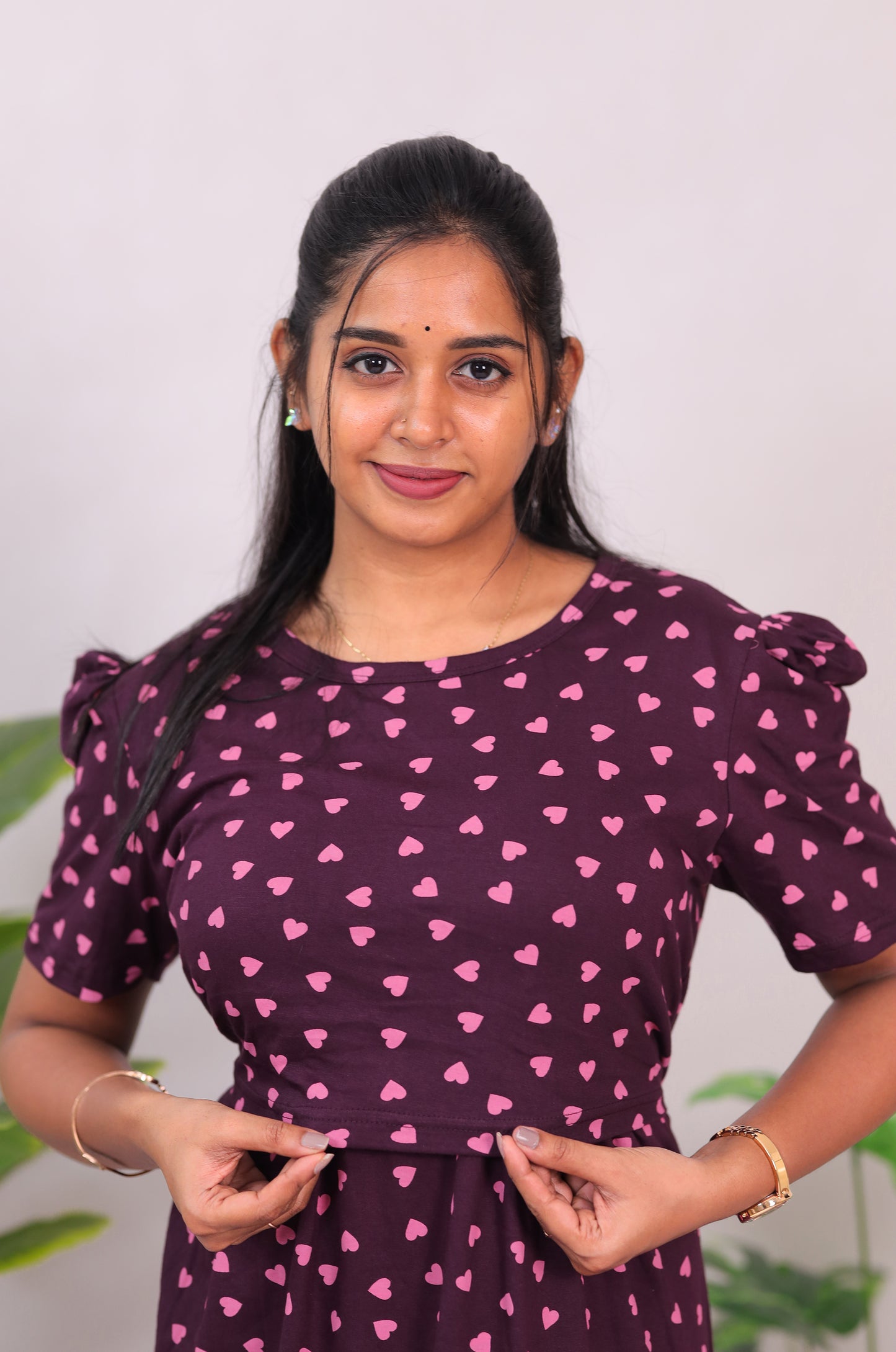 SRIDHA 4 -ZIPLESS MATERNITY WEAR PUFF SLEEVE/ FULL LENGTH