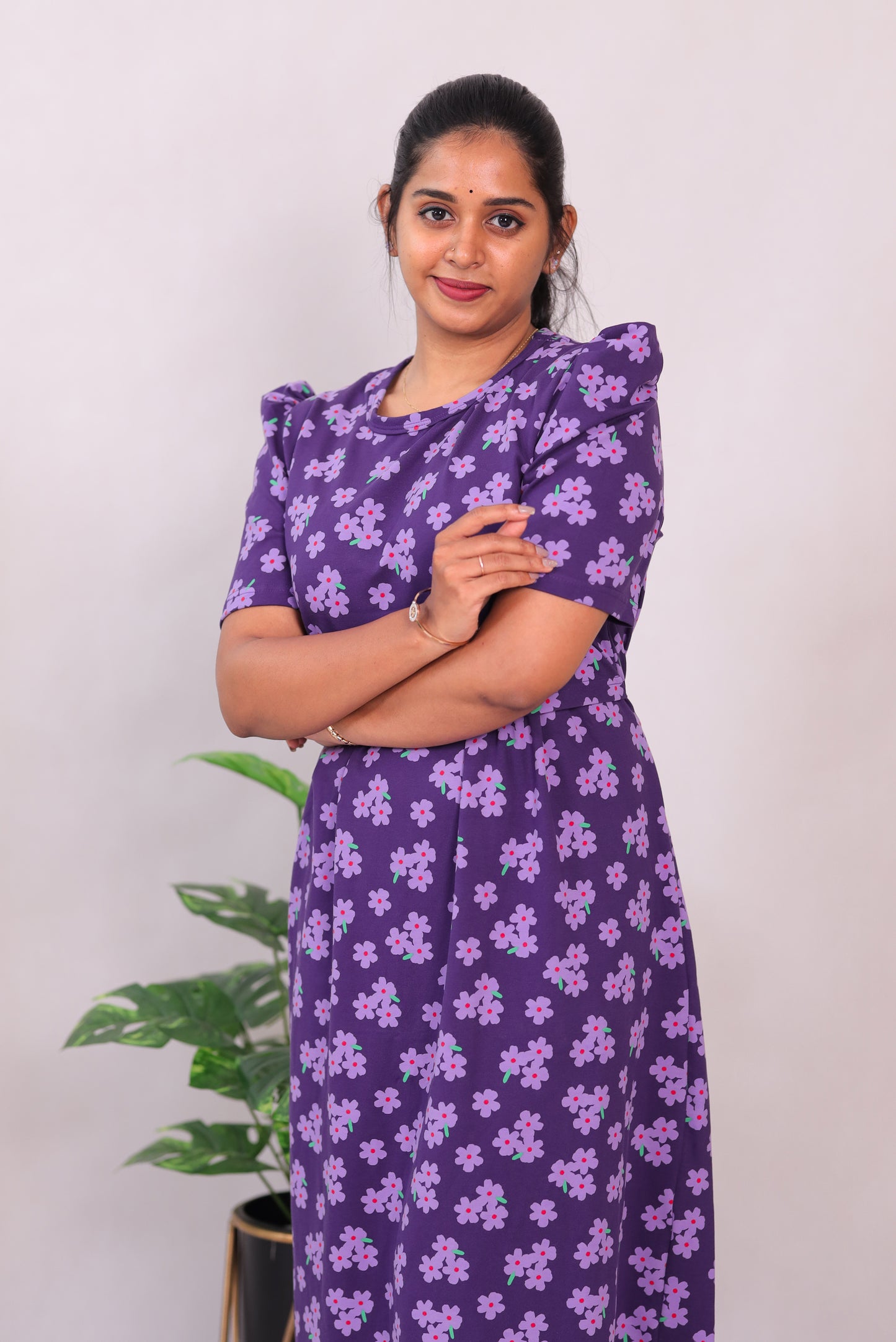 SRIDHA 17 -ZIPLESS MATERNITY WEAR PUFF SLEEVE/ FULL LENGTH