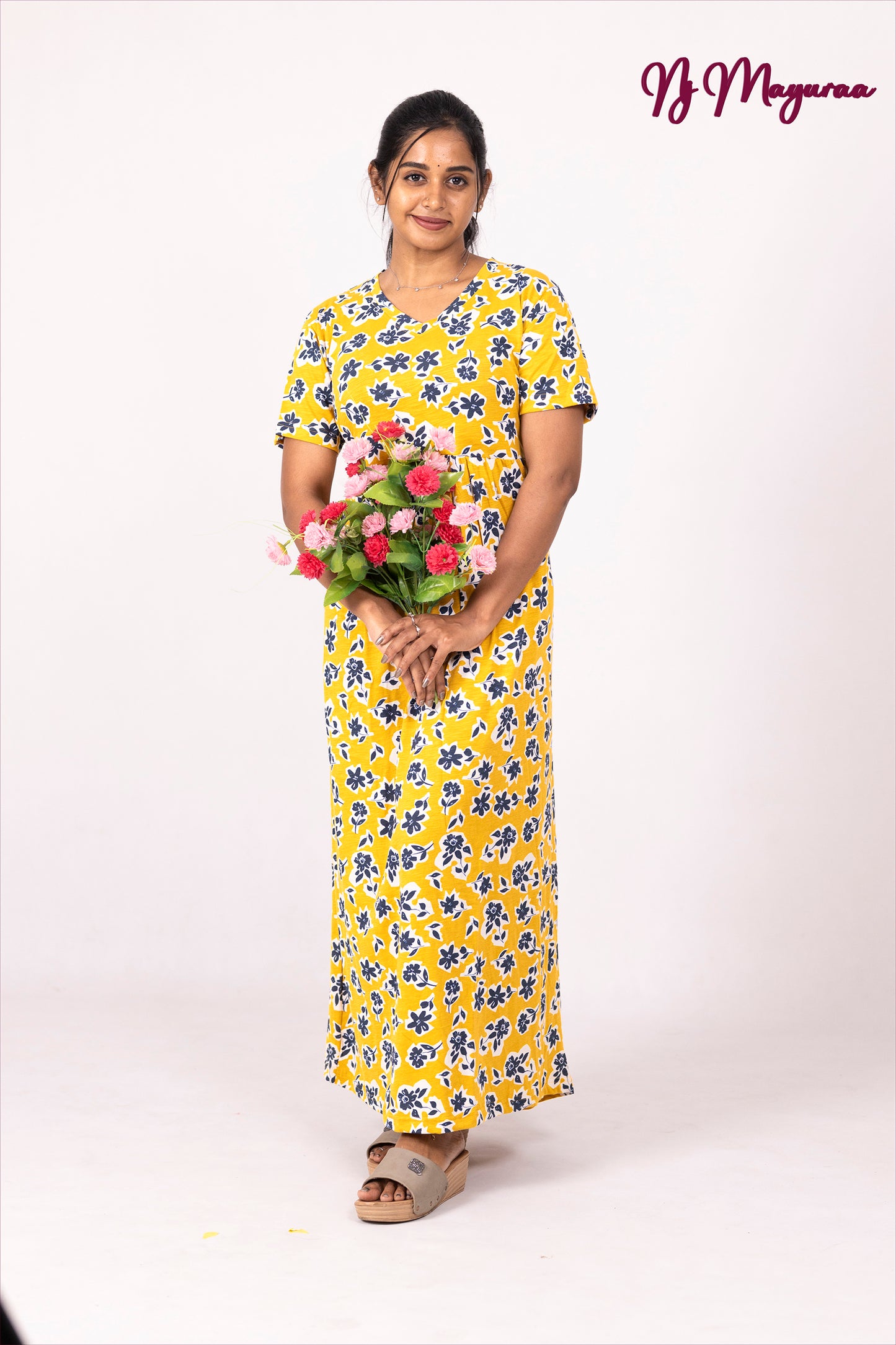 JANAKA 3 - NON FEEDING V-NECK MAXI FULL LENGTH