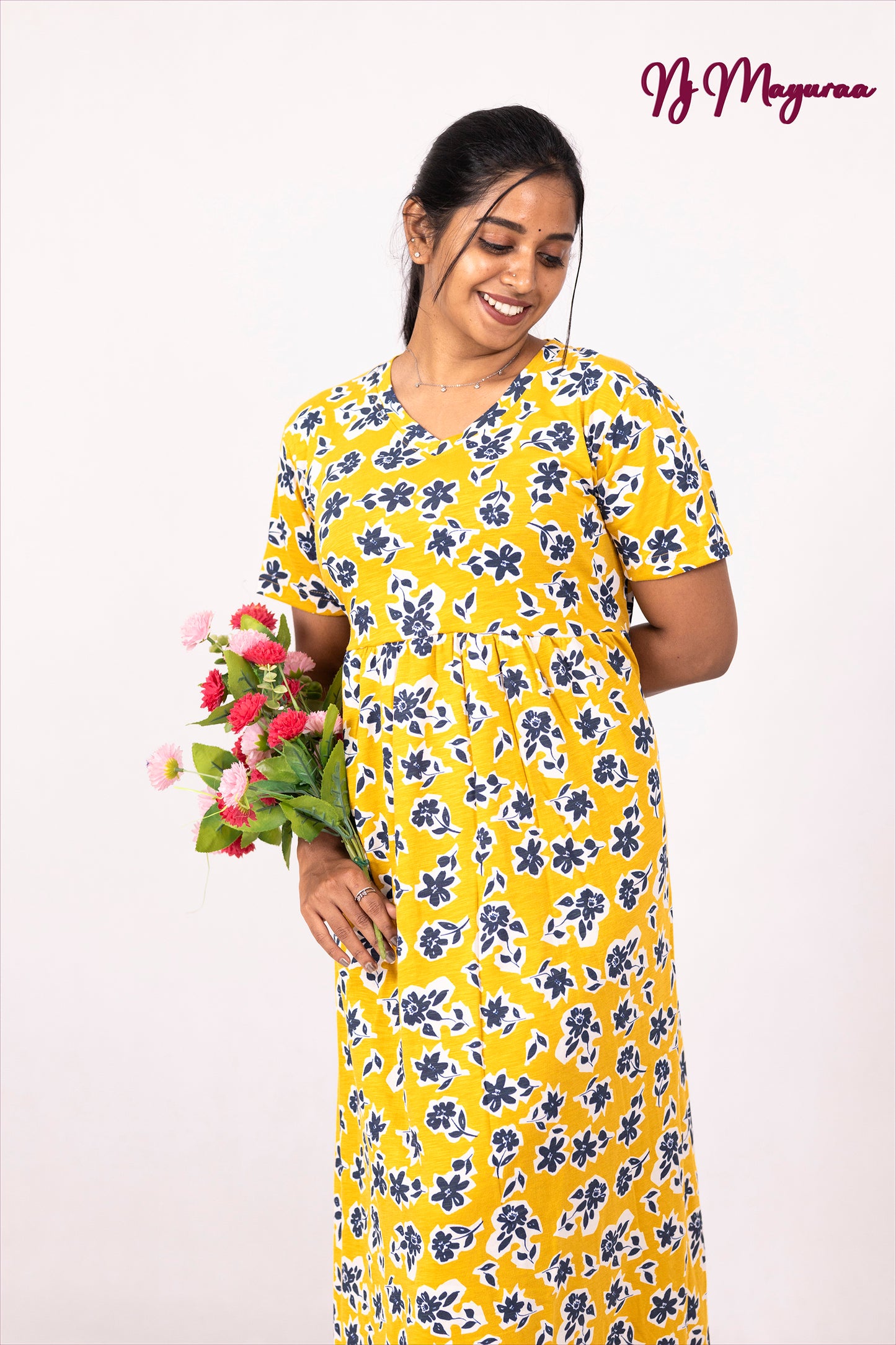 JANAKA 3 - NON FEEDING V-NECK MAXI FULL LENGTH
