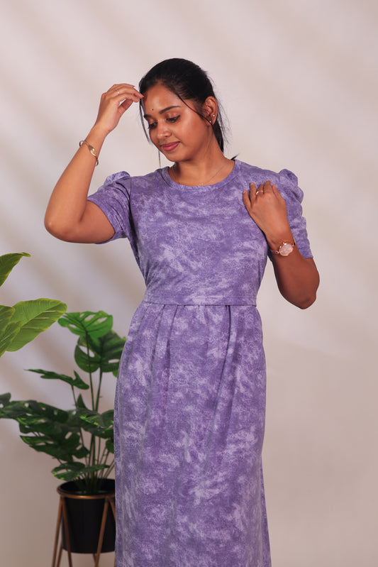 BHADRA24 - ZIPLESS FEEDING MATERNITY WEAR PUFF SLEEVE