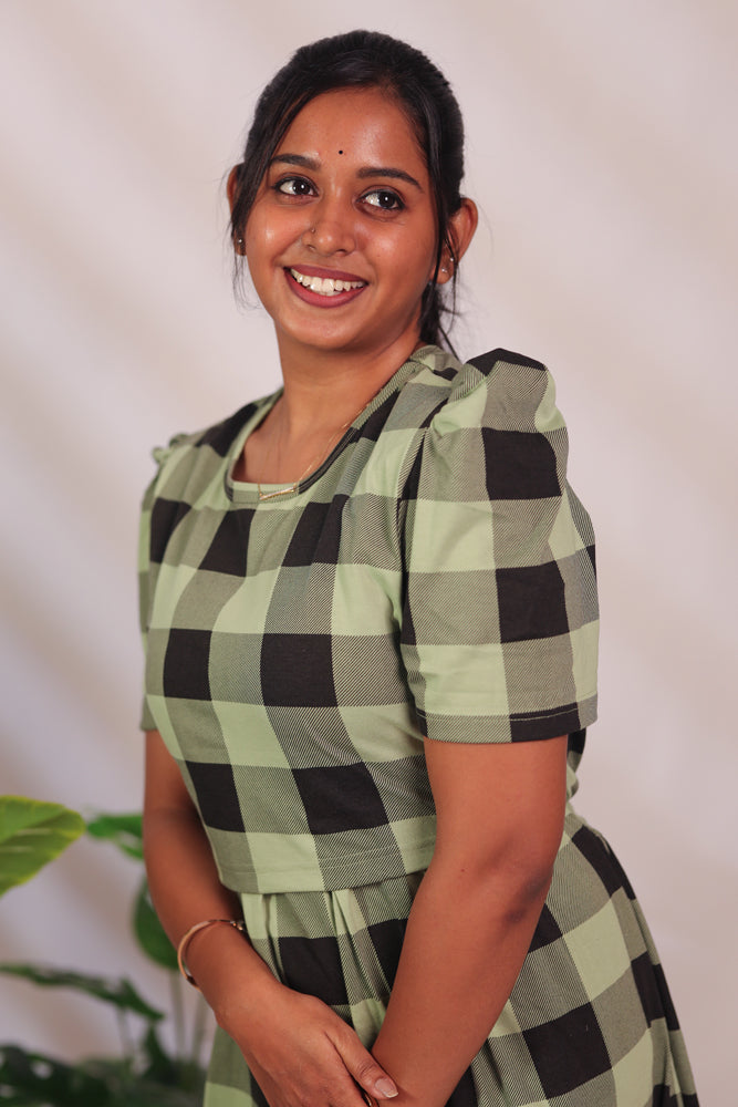BHADRA25 - ZIPLESS FEEDING MATERNITY WEAR PUFF SLEEVE