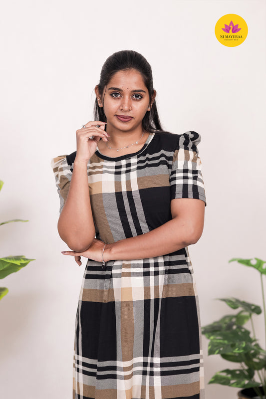 KAMALA 4 -ZIPLESS MATERNITY WEAR PUFF SLEEVE/ FULL LENGTH