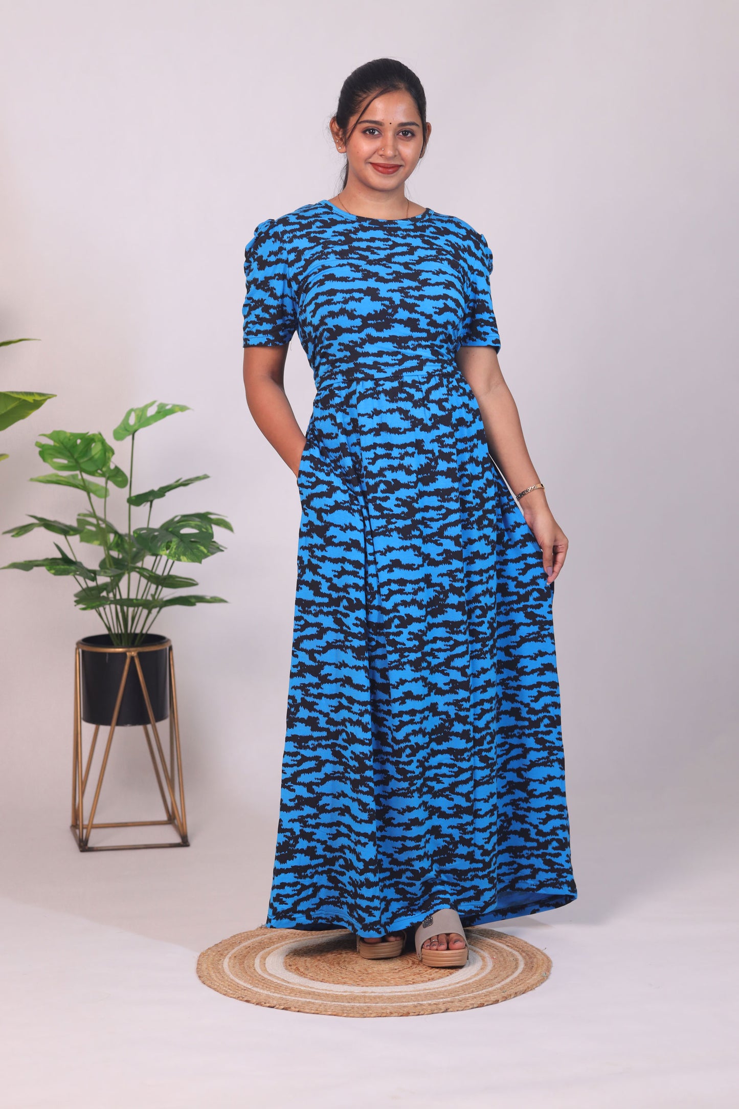 KUBERA5-ZIPLESS FEEDING MATERNITY WEAR PUFF SLEEVE