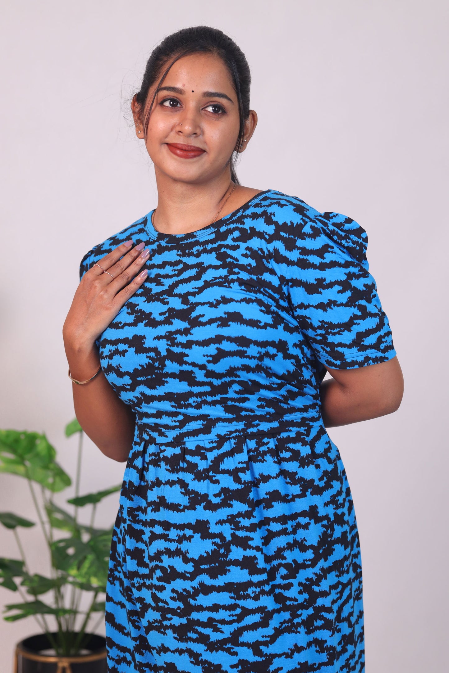 KUBERA5-ZIPLESS FEEDING MATERNITY WEAR PUFF SLEEVE