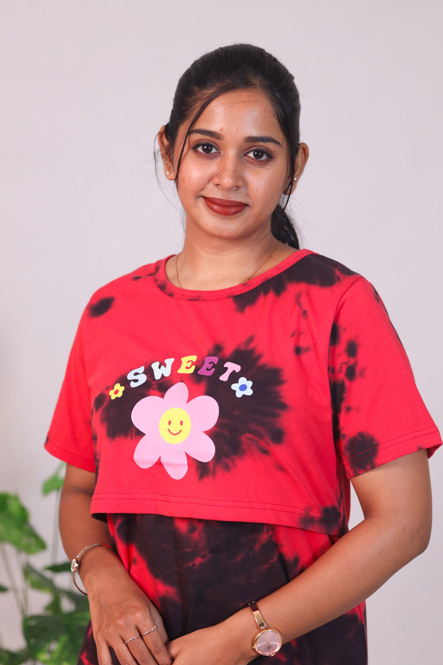 RED DYE AND DIE- ZIPLESS FEEDING PANT SET