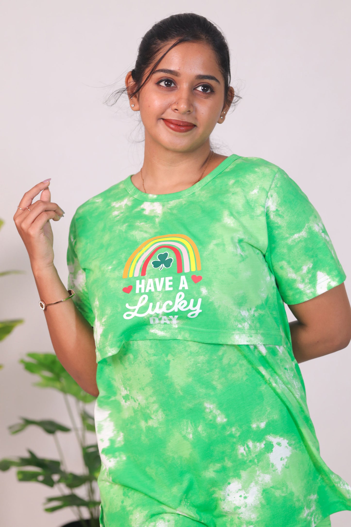 GREEN DYE AND DIE- ZIPLESS FEEDING PANT SET