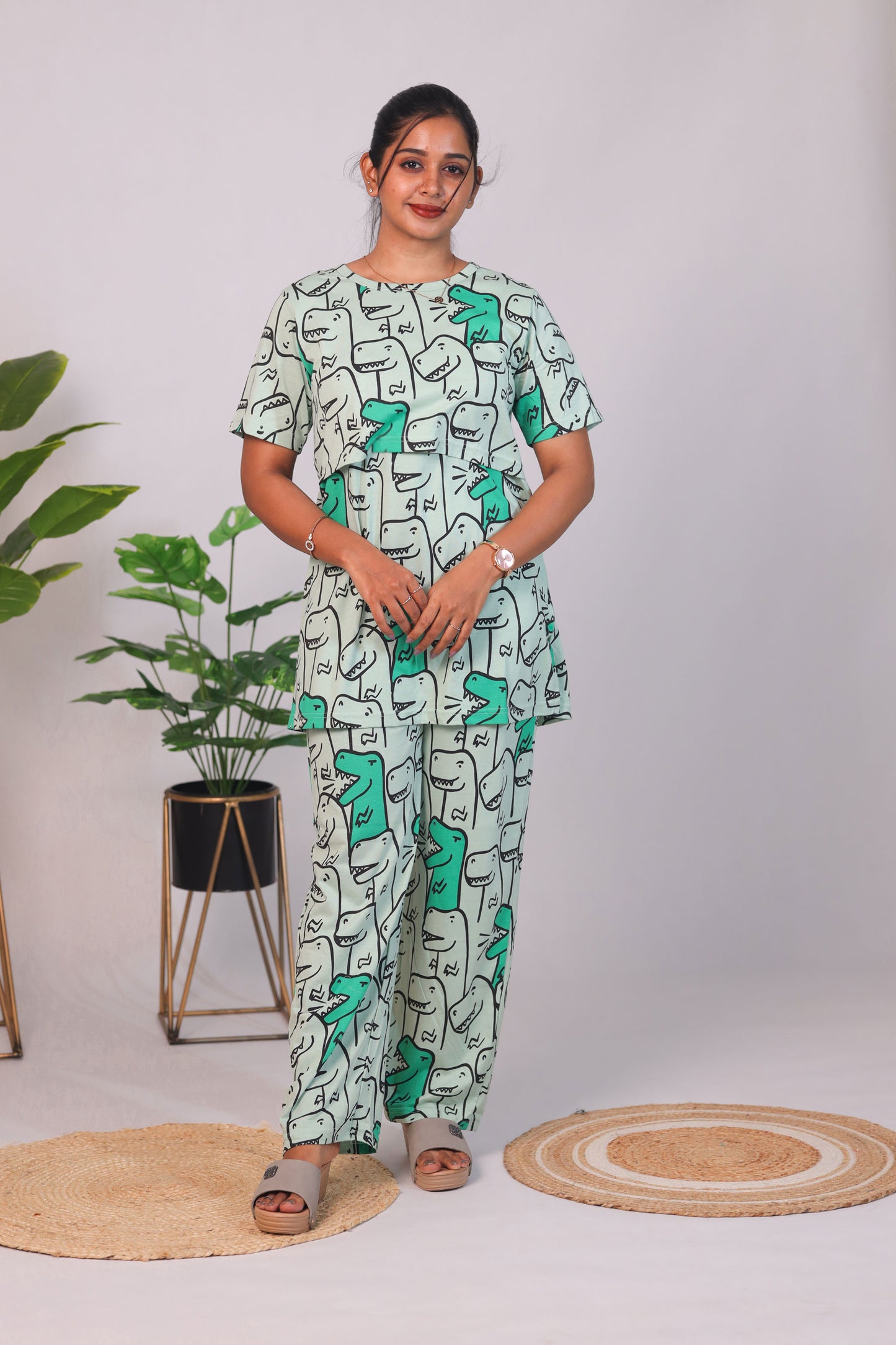 ANIMALPRINTT- ZIPLESS FEEDING PANT SET