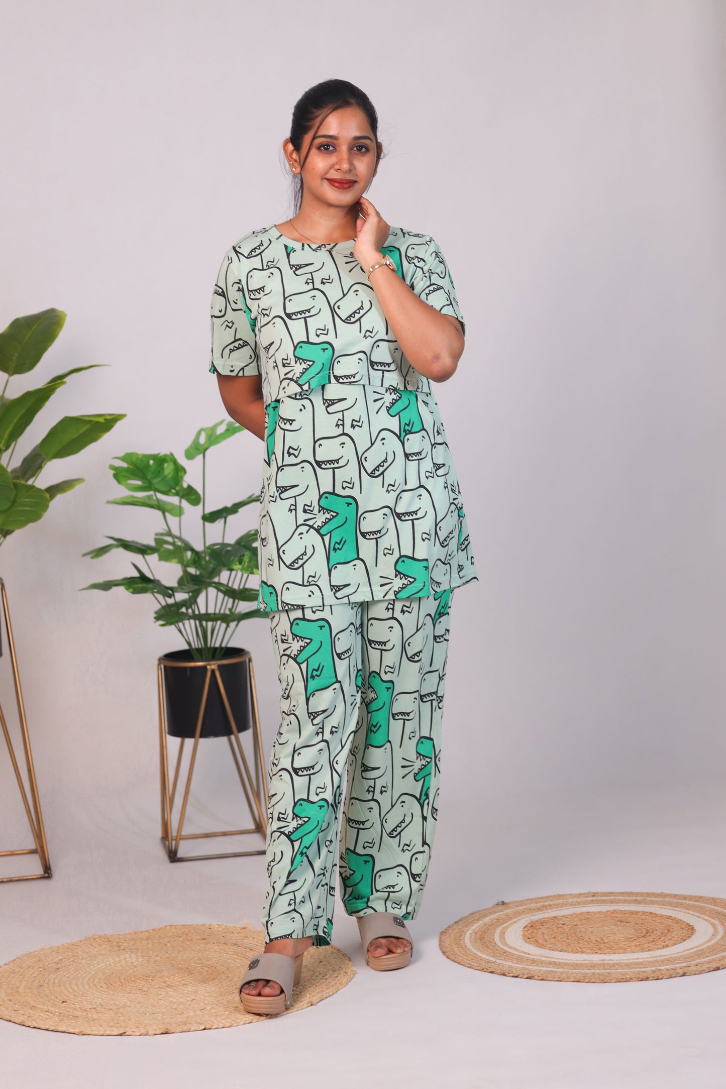 ANIMALPRINTT- ZIPLESS FEEDING PANT SET