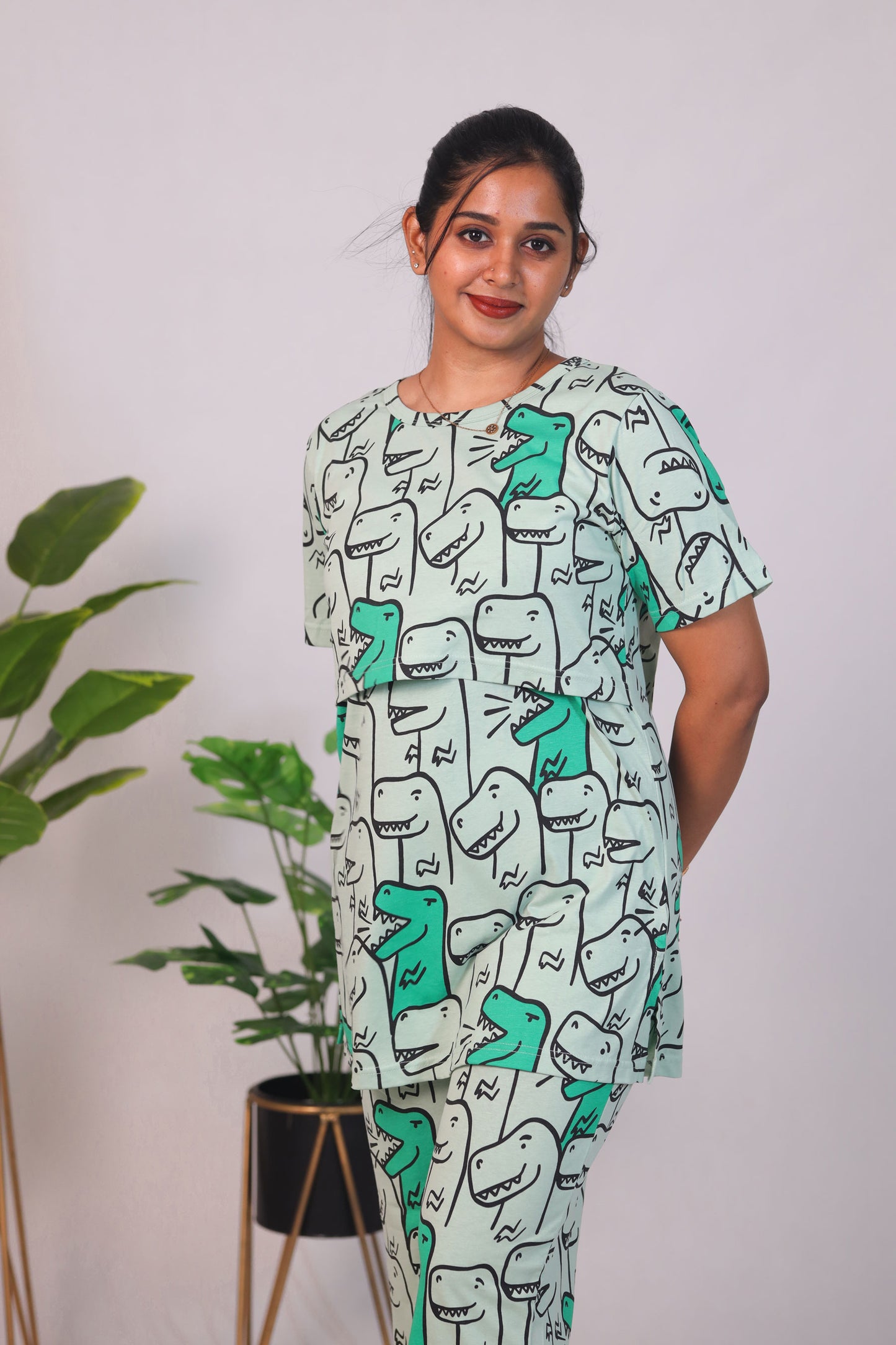 ANIMALPRINTT- ZIPLESS FEEDING PANT SET
