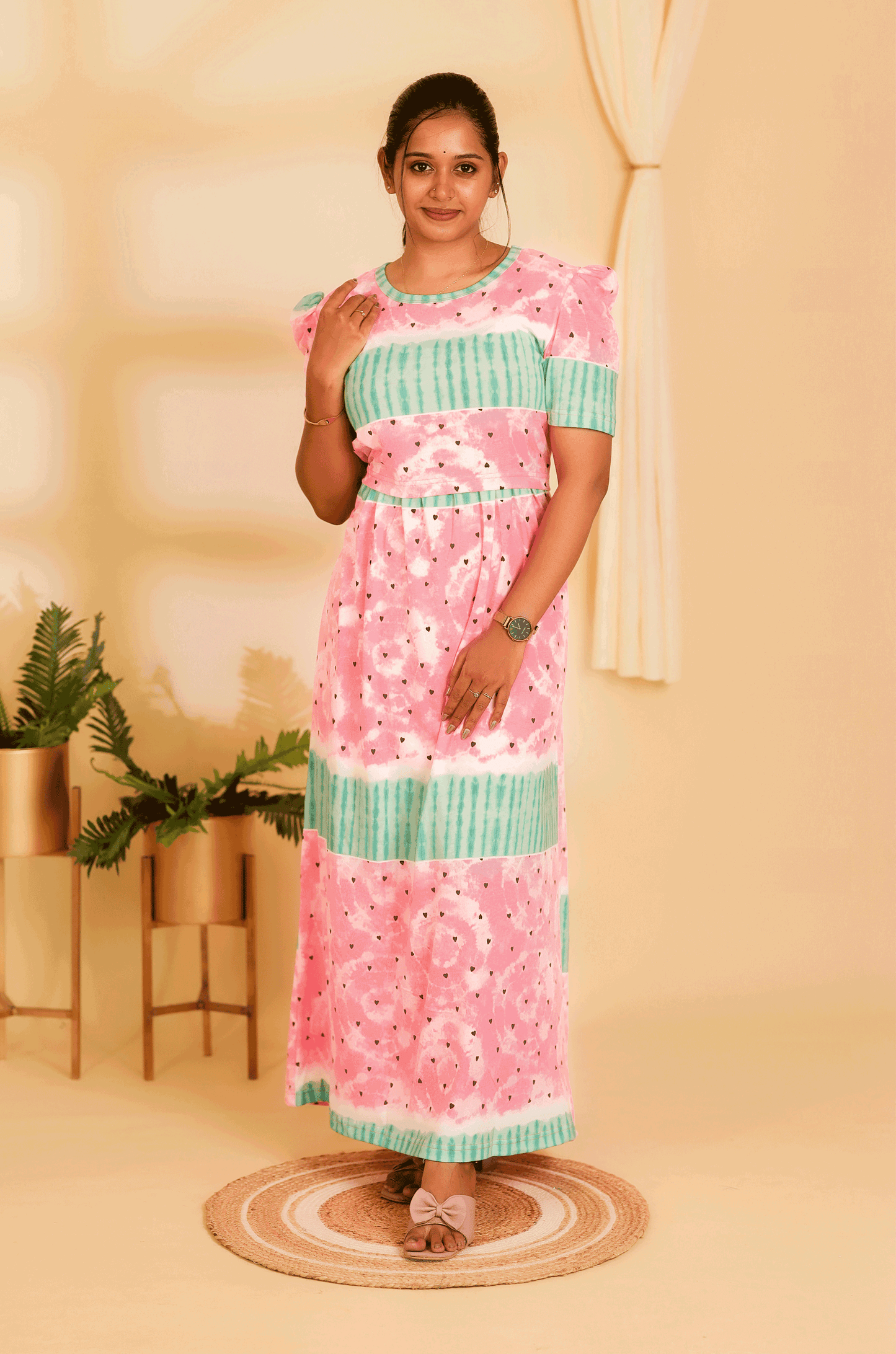 ARULL- ZIPLESS MATERNITY WEAR PUFF SLEEVE/ FULL LENGTH