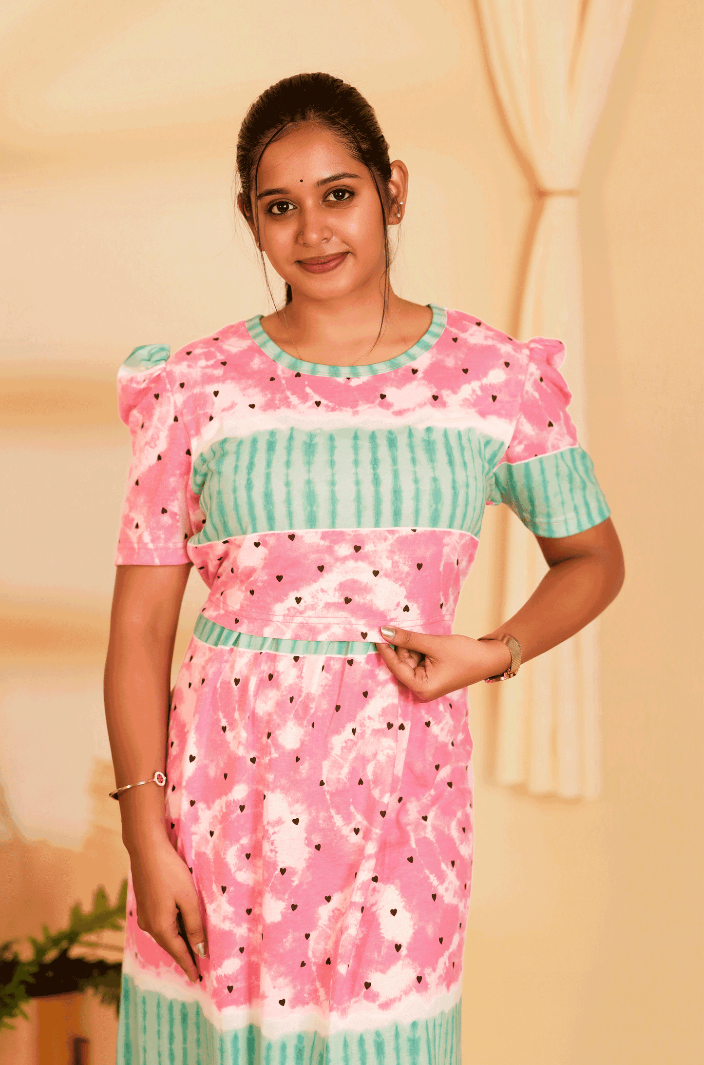 ARULL- ZIPLESS MATERNITY WEAR PUFF SLEEVE/ FULL LENGTH