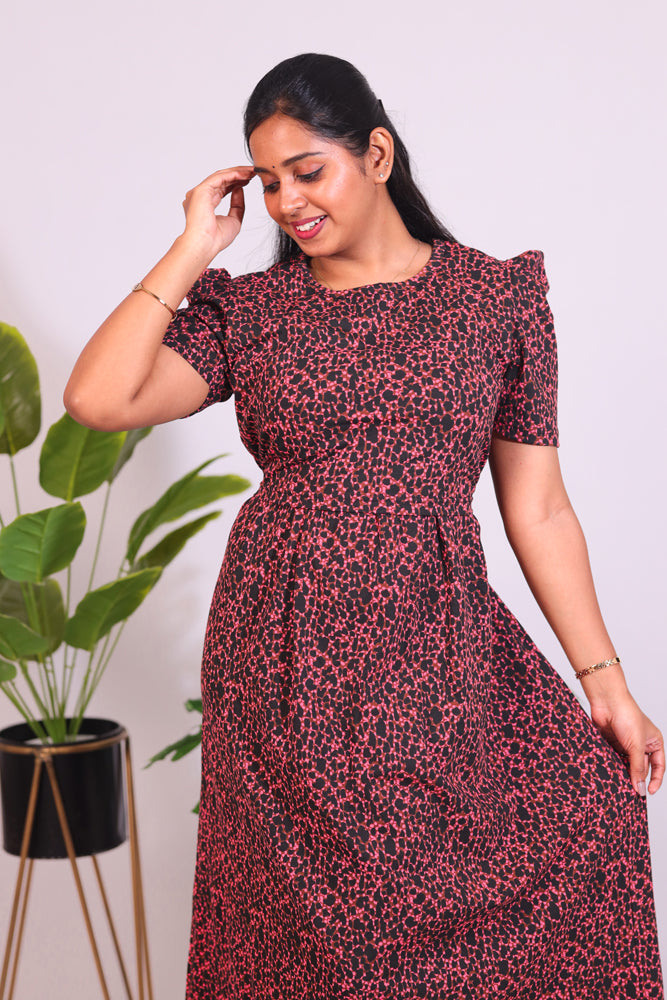 BHADRA1 - ZIPLESS FEEDING MATERNITY WEAR PUFF SLEEVE