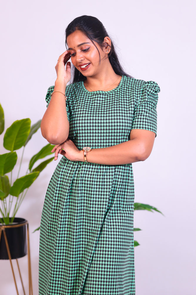BHADRA5 - ZIPLESS FEEDING MATERNITY WEAR PUFF SLEEVE