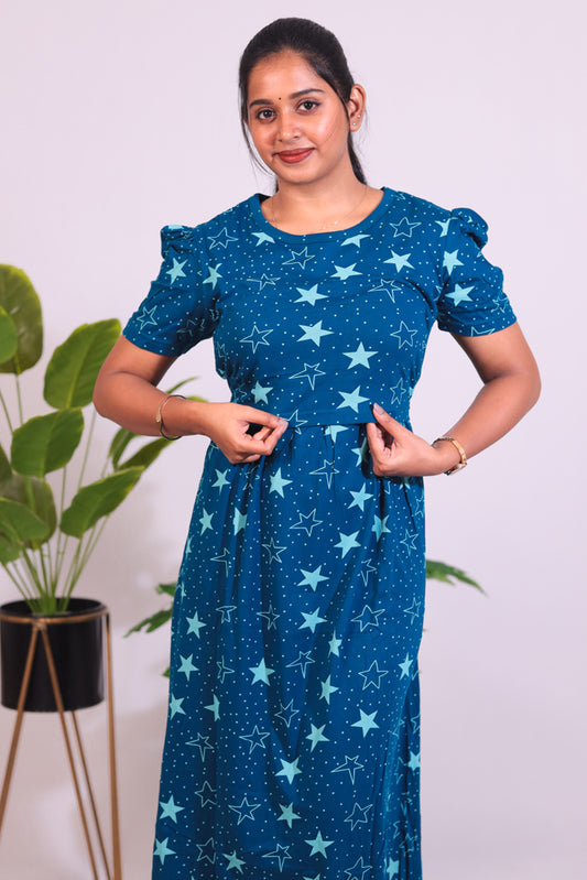 BHADRA7 - ZIPLESS FEEDING MATERNITY WEAR PUFF SLEEVE