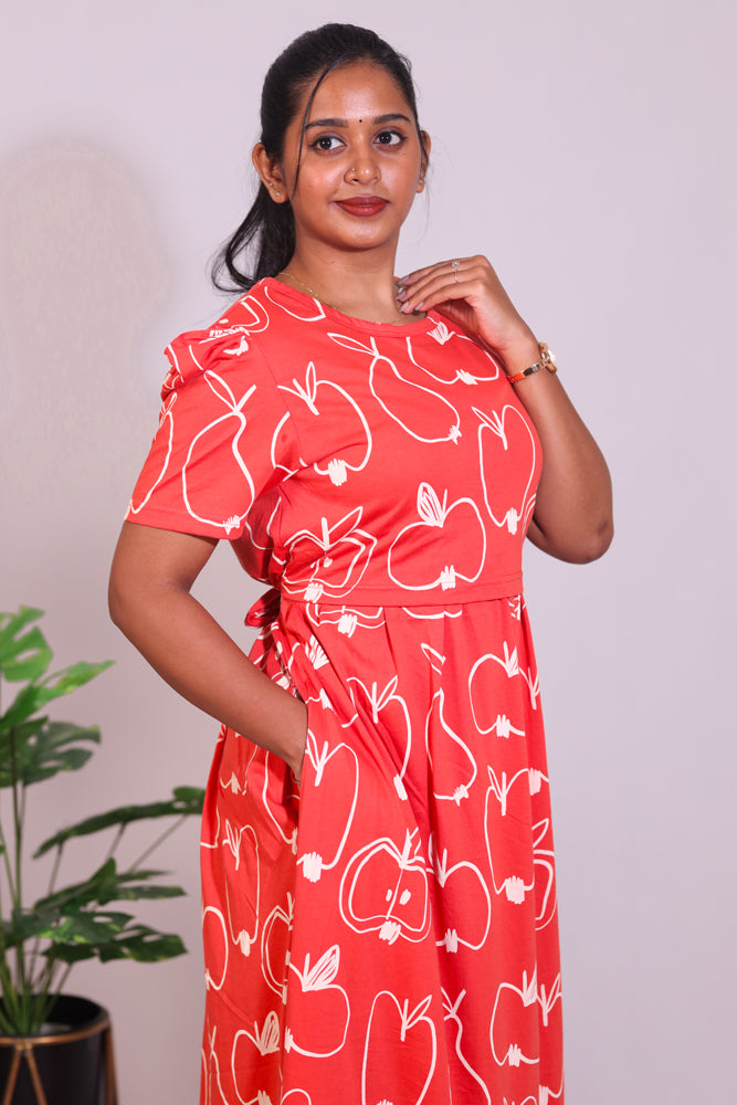 BHADRA12 - ZIPLESS FEEDING MATERNITY WEAR PUFF SLEEVE