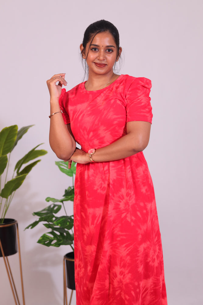 KUVERA20 - ZIPLESS FEEDING MATERNITY WEAR PUFF SLEEVE