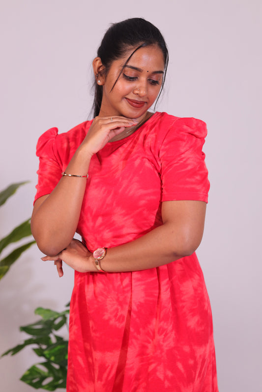 KUVERA20 - ZIPLESS FEEDING MATERNITY WEAR PUFF SLEEVE