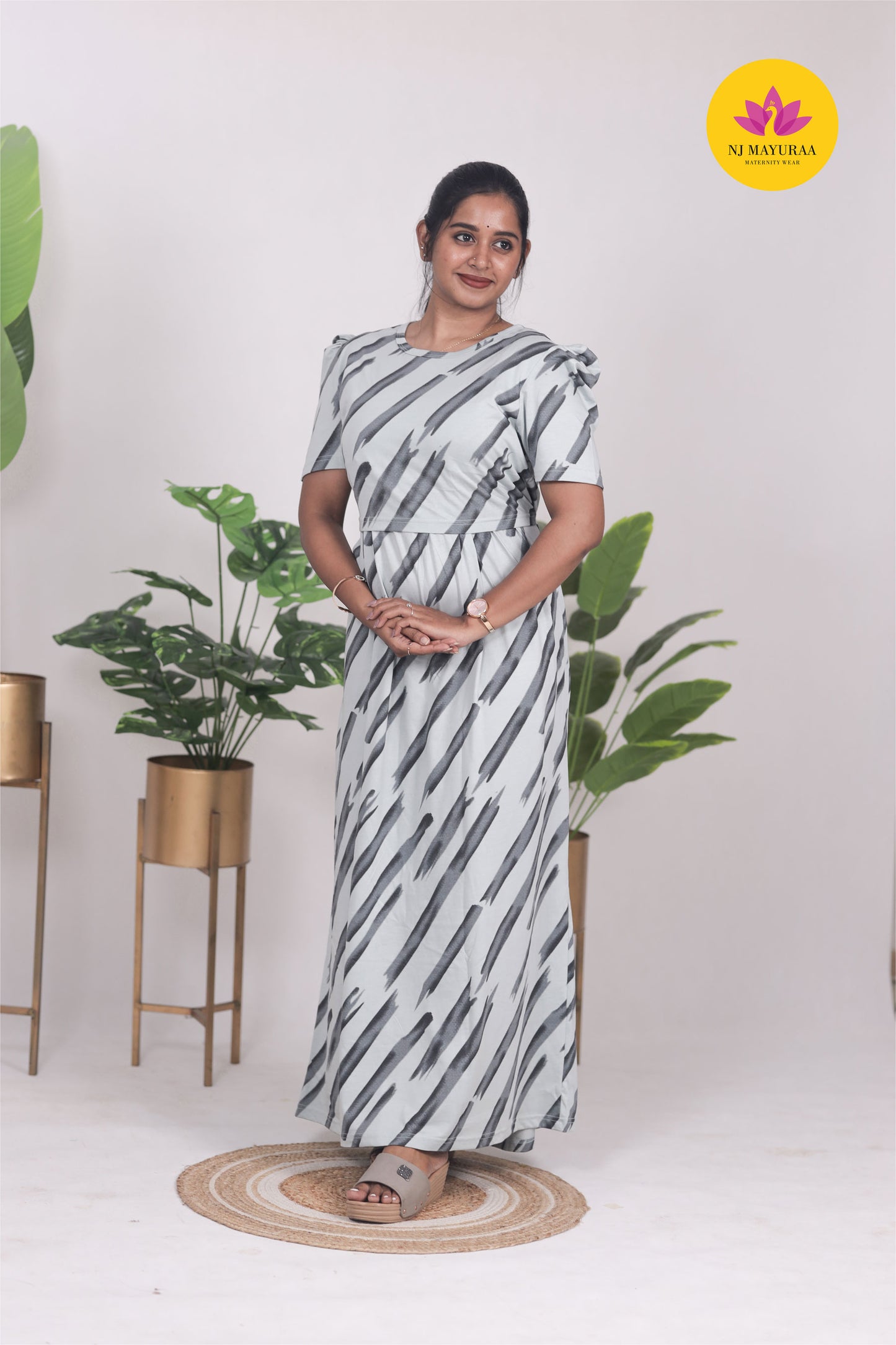 RATNESH 12 - ZIPLESS FEEDING MATERNITY WEAR PUFF SLEEVE
