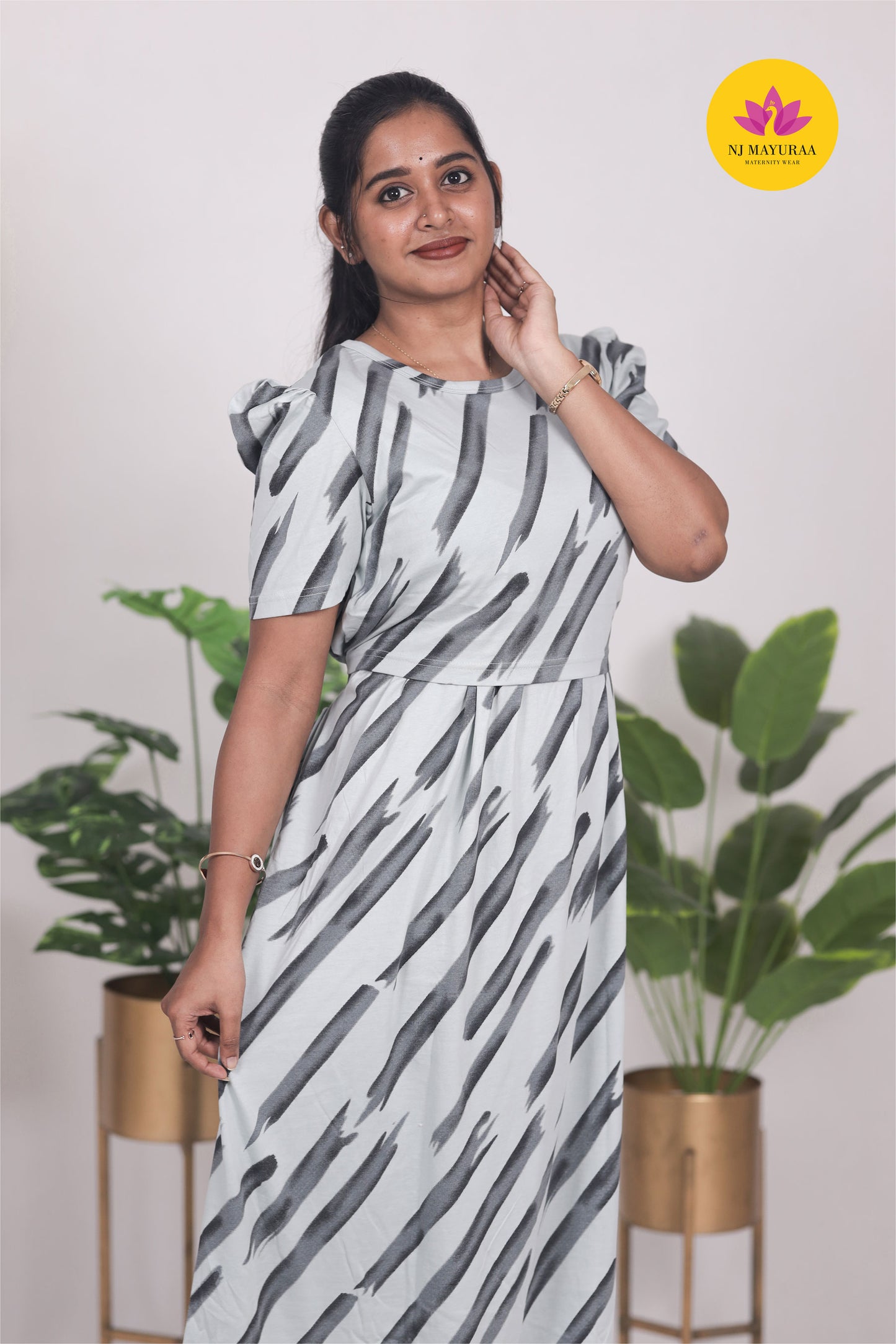 RATNESH 12 - ZIPLESS FEEDING MATERNITY WEAR PUFF SLEEVE