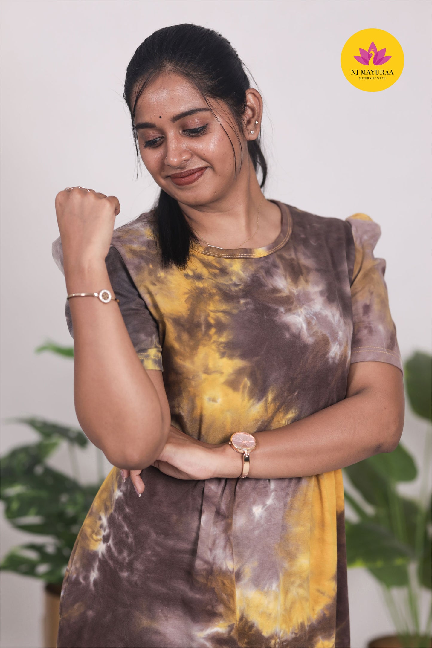 RATNESH 17 - ZIPLESS FEEDING MATERNITY WEAR PUFF SLEEVE