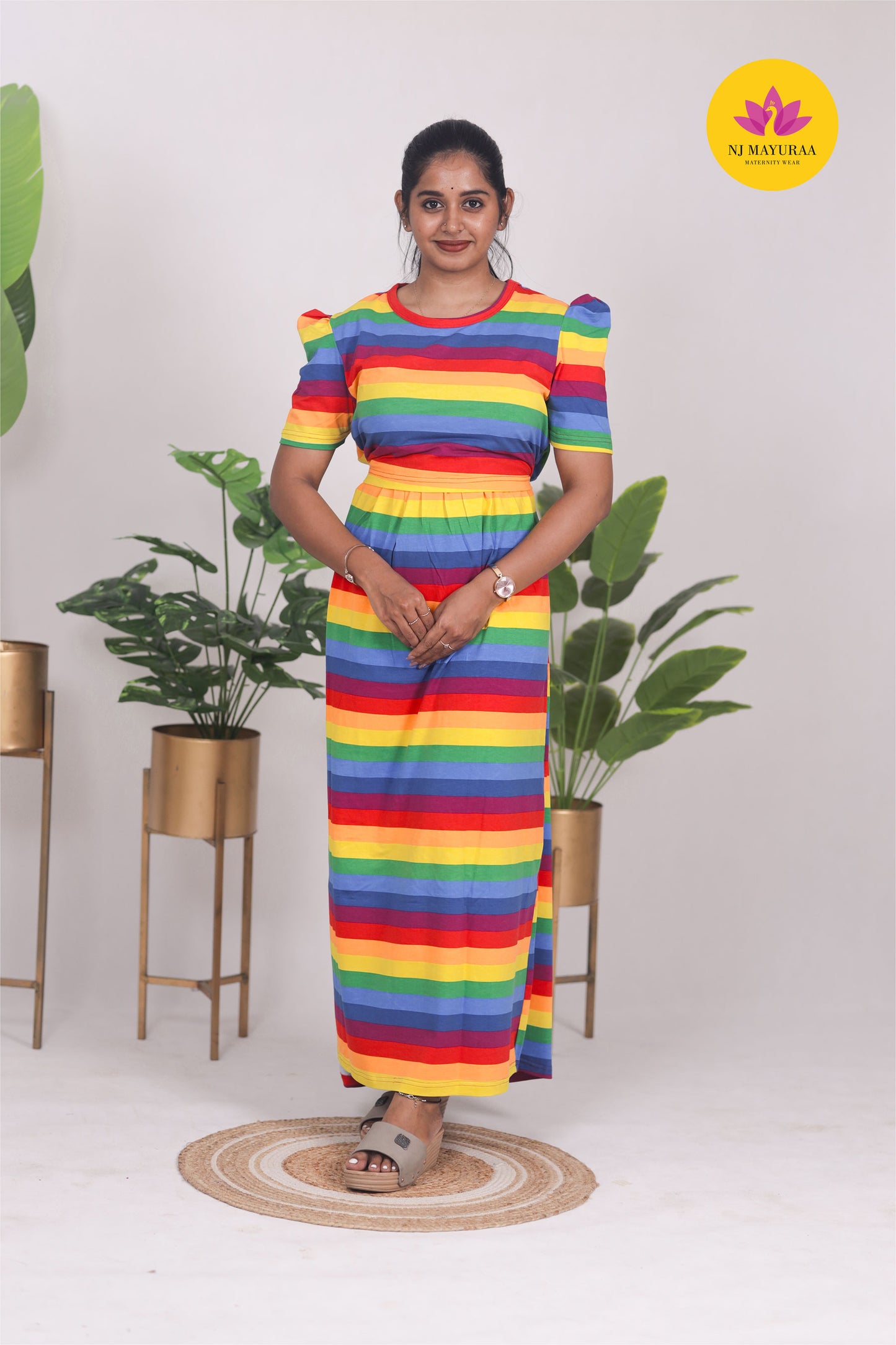 RATNESH 19 - ZIPLESS FEEDING MATERNITY WEAR PUFF SLEEVE