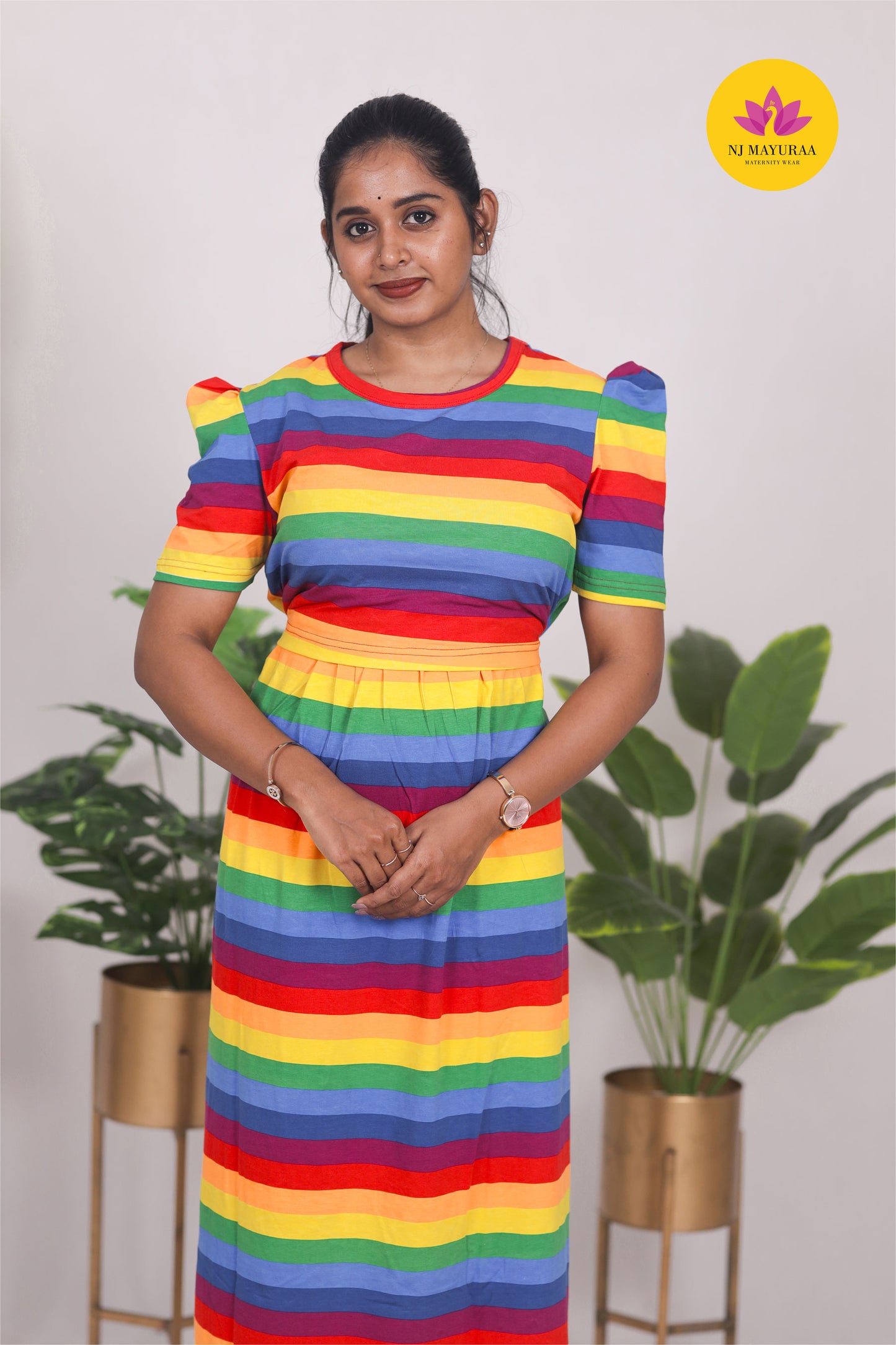 RATNESH 19 - ZIPLESS FEEDING MATERNITY WEAR PUFF SLEEVE