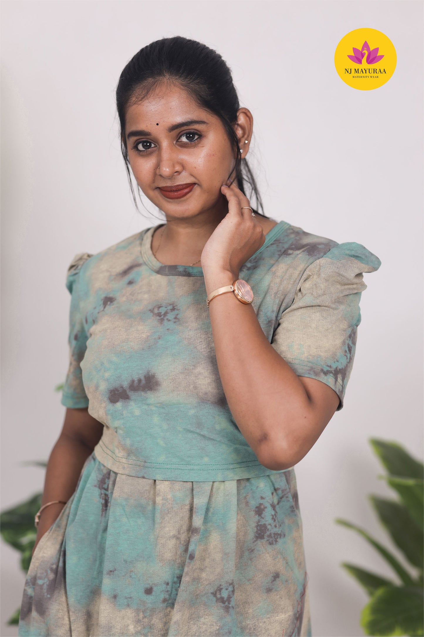 RATNESH 8 - ZIPLESS FEEDING MATERNITY WEAR PUFF SLEEVE