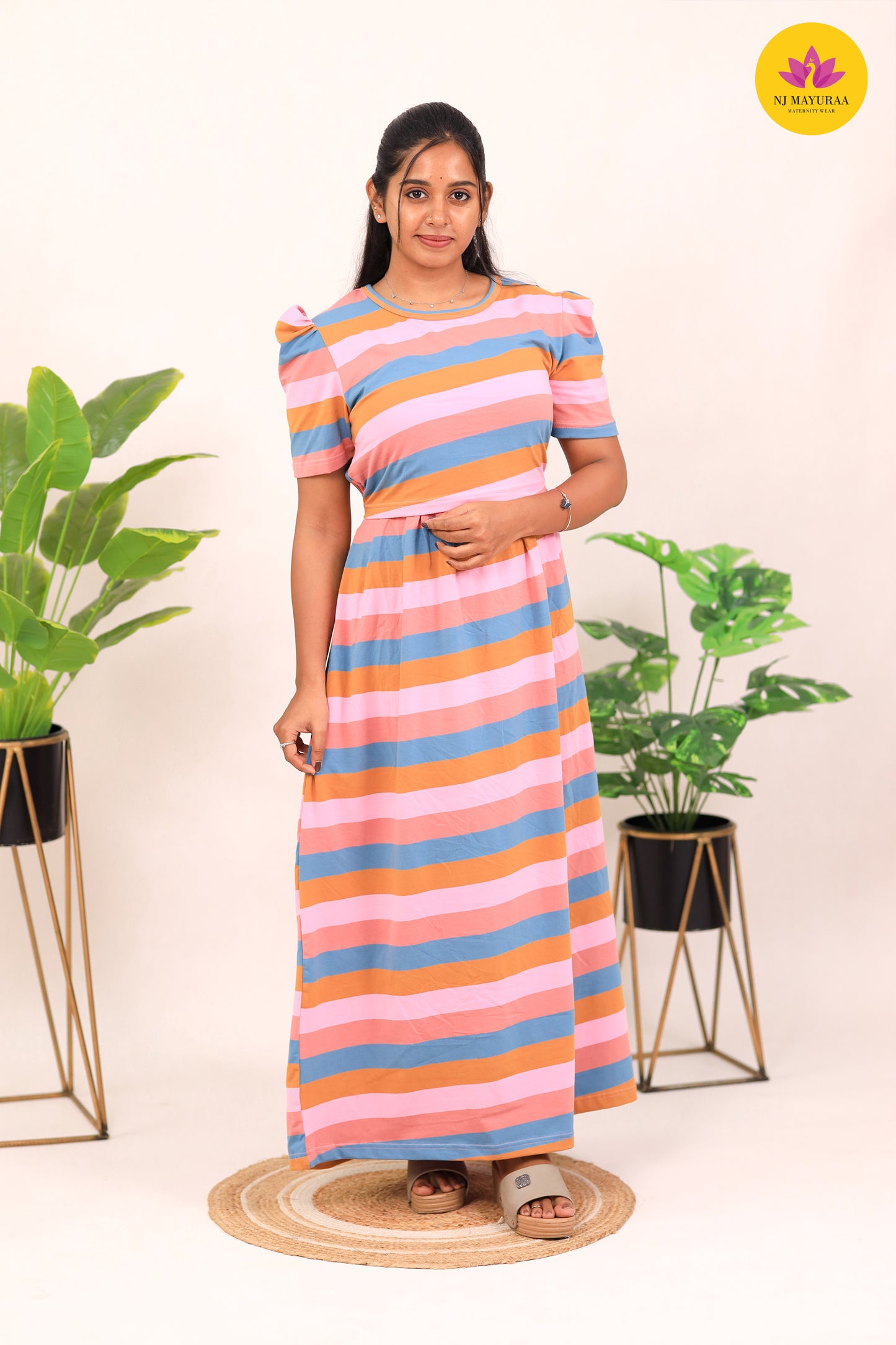 SURABHI 2 - ZIPLESS MATERNITY WEAR PUFF SLEEVE/ FULL LENGTH