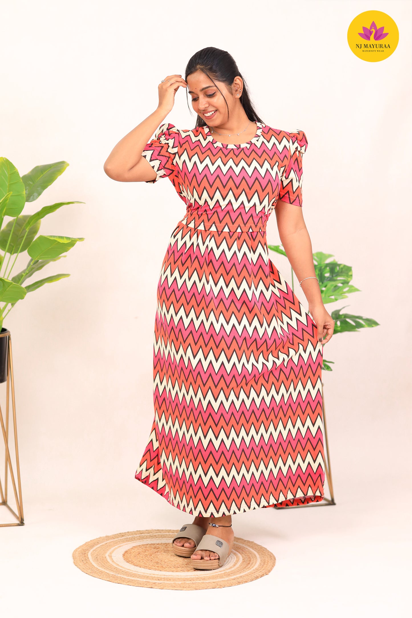 SURABHI 4 - ZIPLESS MATERNITY WEAR PUFF SLEEVE/ FULL LENGTH