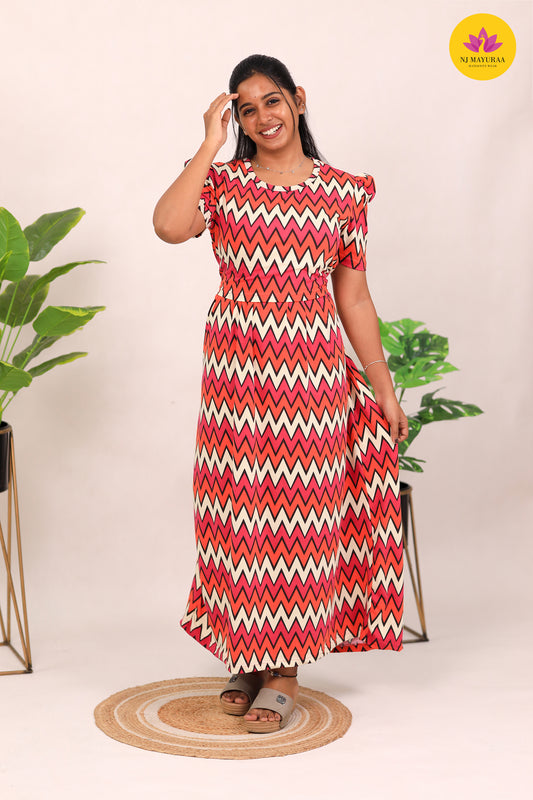 SURABHI 4 - ZIPLESS MATERNITY WEAR PUFF SLEEVE/ FULL LENGTH