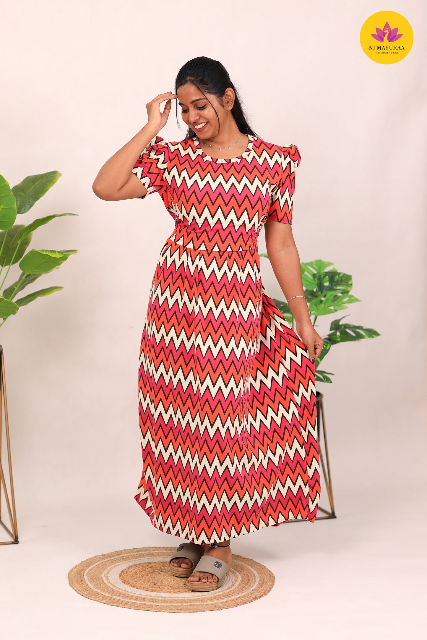 SURABHI 4 - ZIPLESS MATERNITY WEAR PUFF SLEEVE/ FULL LENGTH