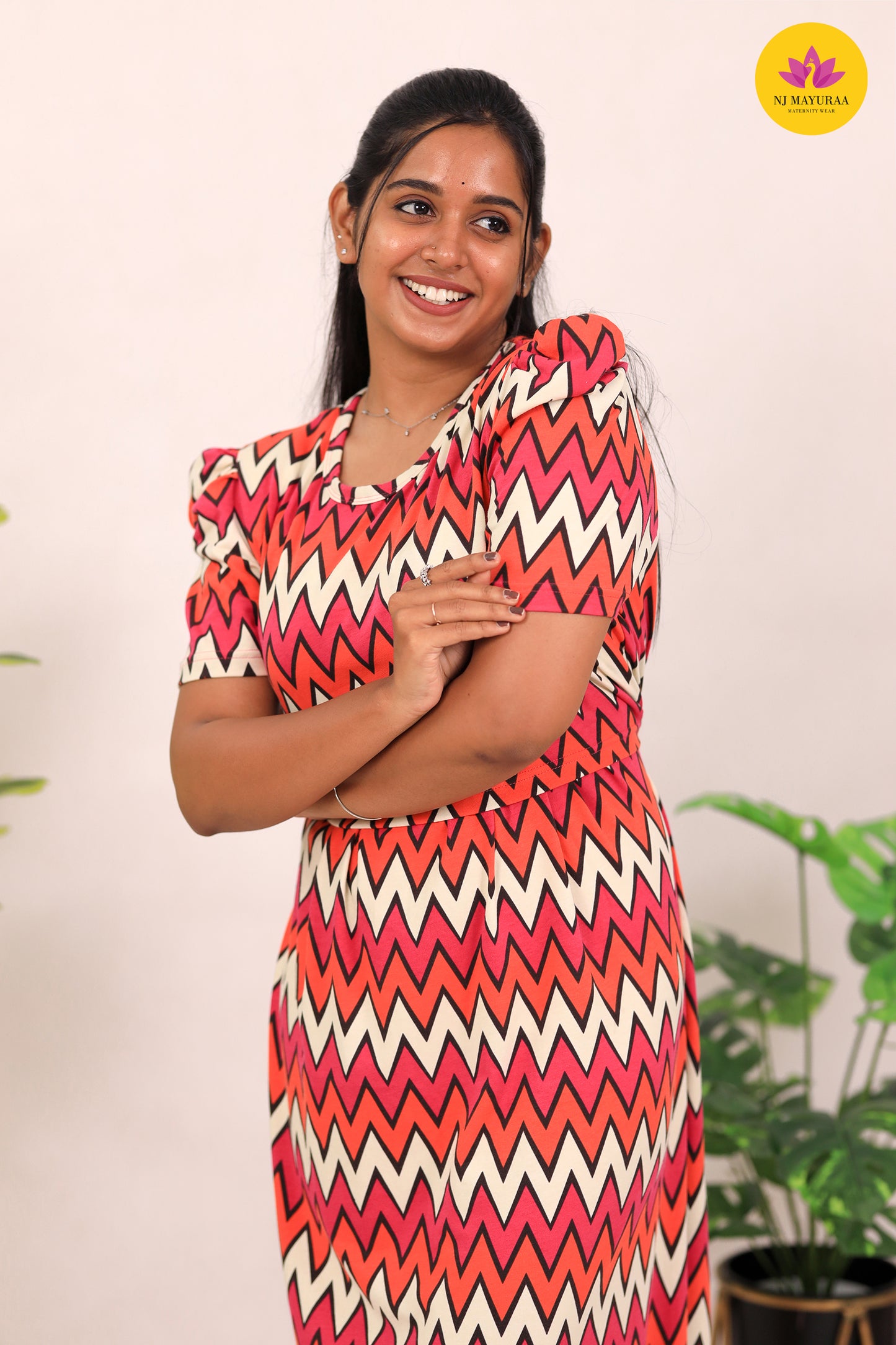 SURABHI 4 - ZIPLESS MATERNITY WEAR PUFF SLEEVE/ FULL LENGTH