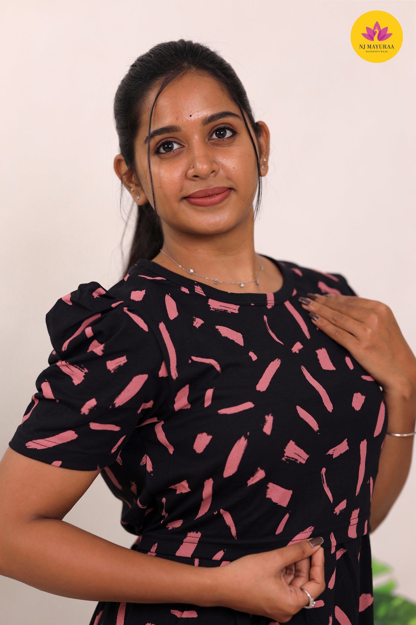 SURABHI 7 - ZIPLESS MATERNITY WEAR PUFF SLEEVE/ FULL LENGTH