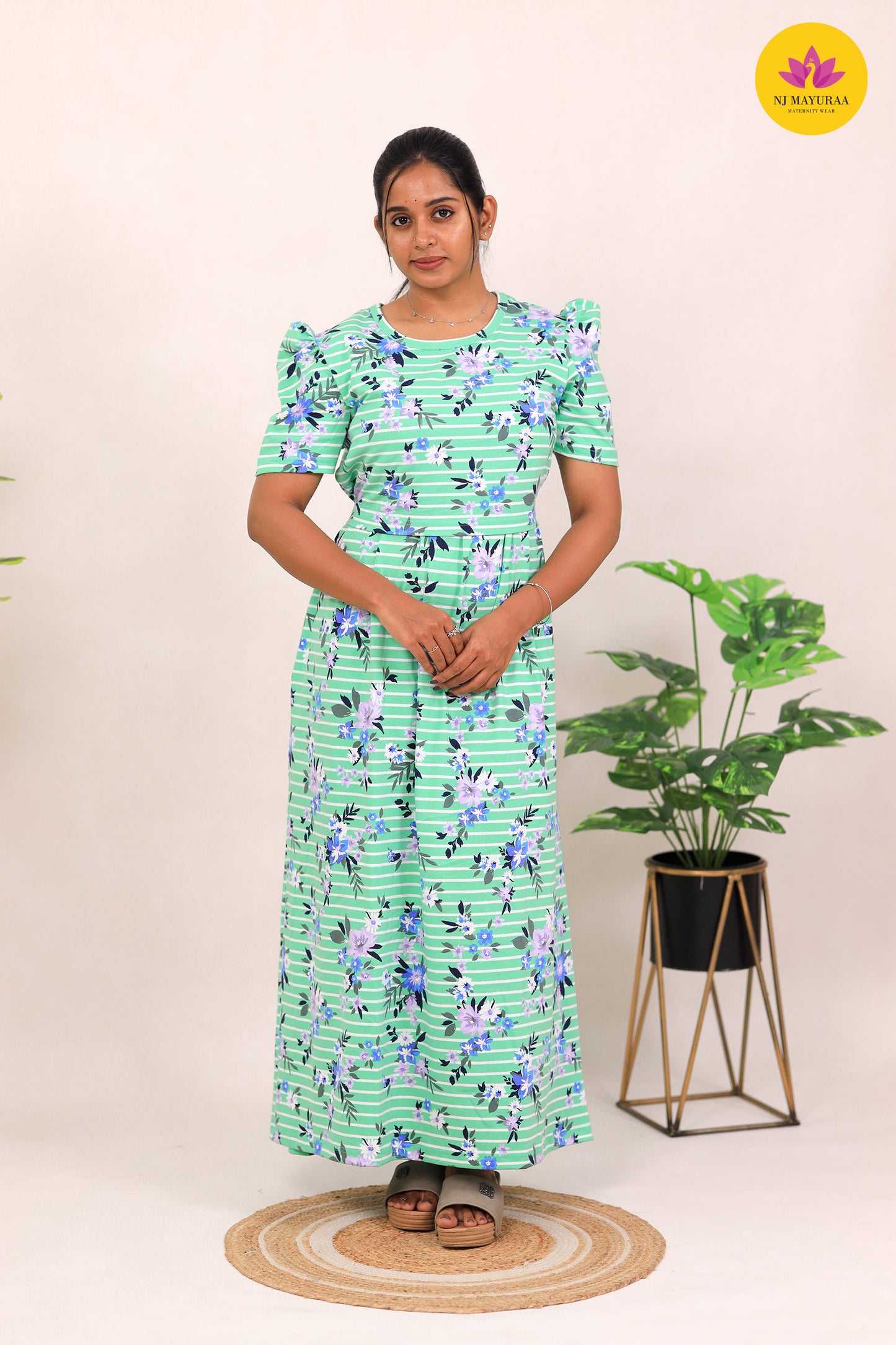 SURABHI 9 - ZIPLESS MATERNITY WEAR PUFF SLEEVE/ FULL LENGTH