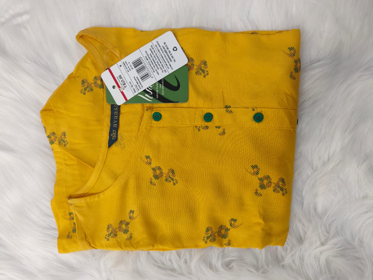 Yellow green-Avaasa kurtis Top