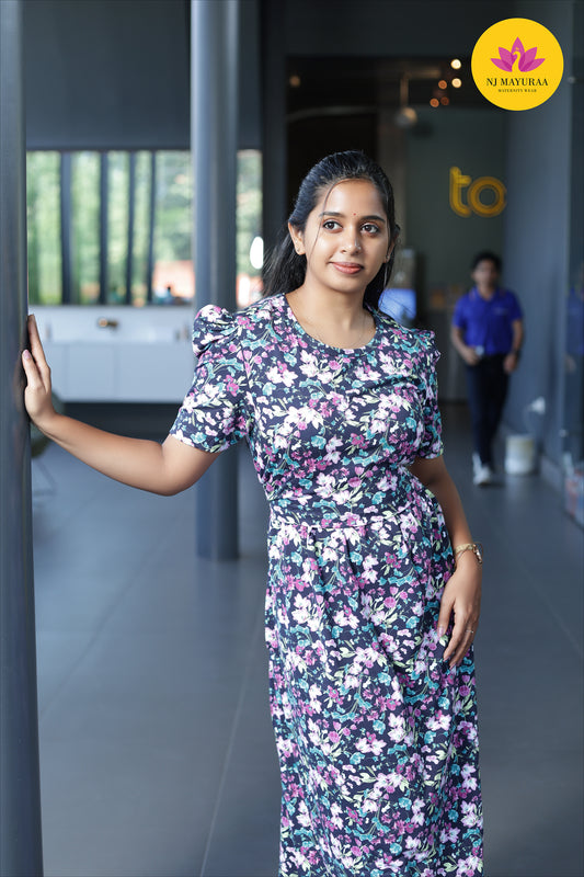 CUTE6 -ZIPLESS MATERNITY WEAR PUFF SLEEVE