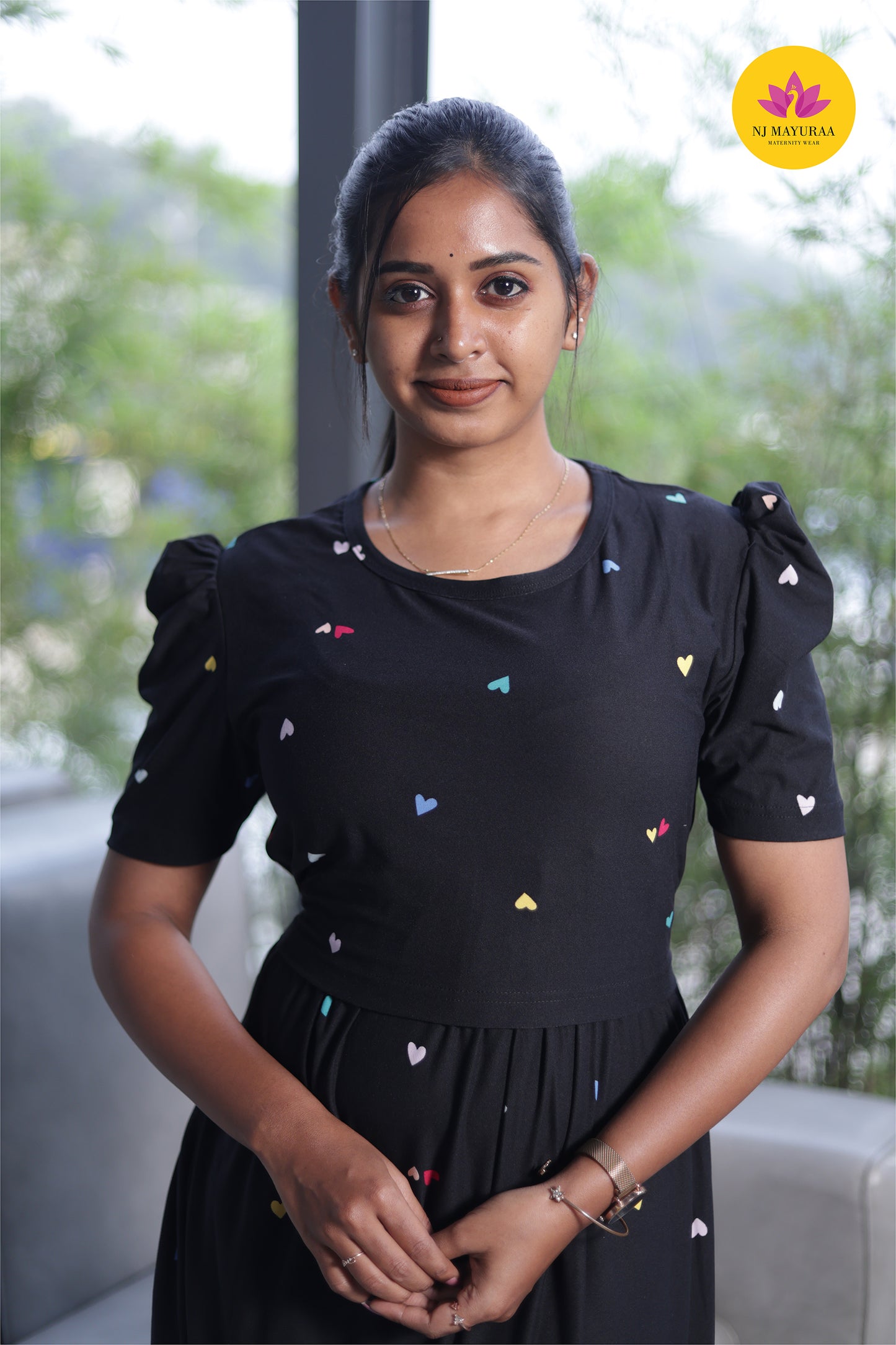 LOTUS 15 -ZIPLESS MATERNITY WEAR PUFF SLEEVE ( poly cotton)