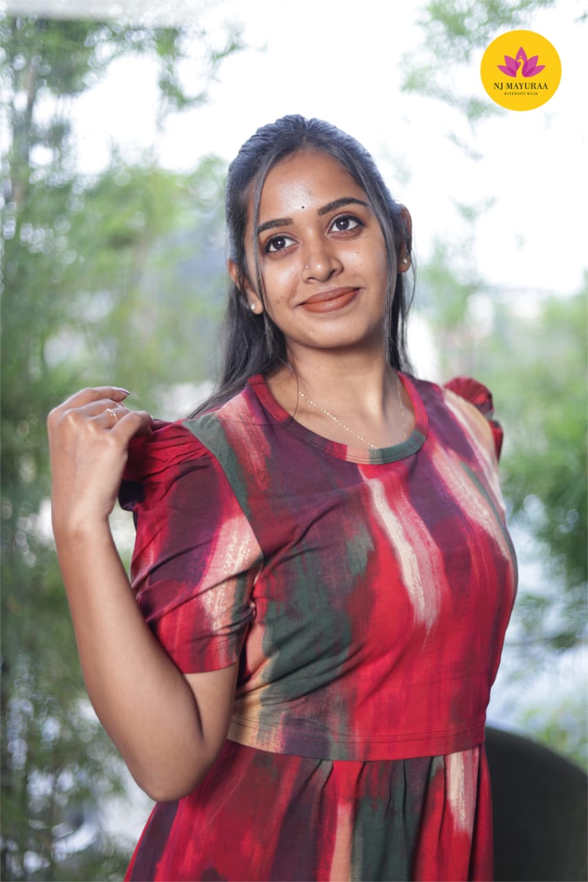 Jaya25-ZIPLESS MATERNITY WEAR PUFF SLEEVE