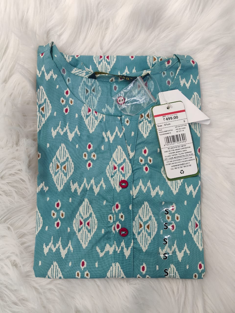 Blue-Avaasa kurtis Top
