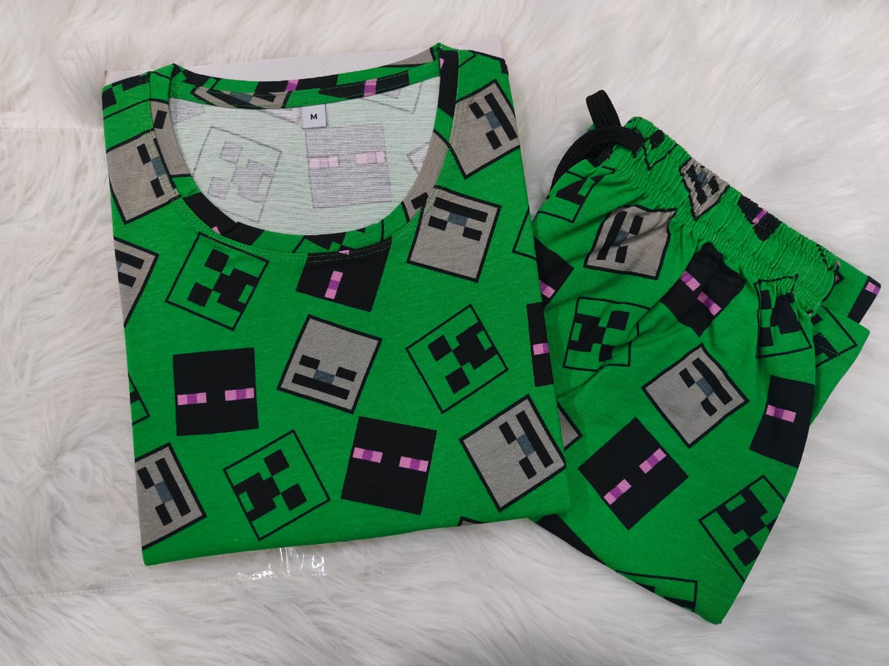 Green - LADIES LOUNGE NIGHT WEAR SET WITH ROPE AND PACKET