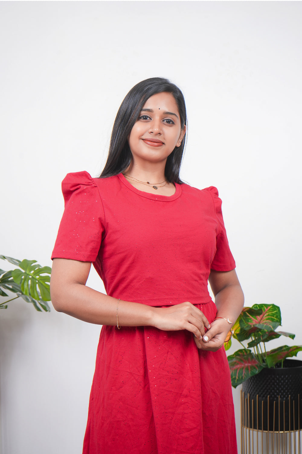 IDAKIA-ZIPLESS FEEDING MATERNITY WEAR PUFF SLEEVE