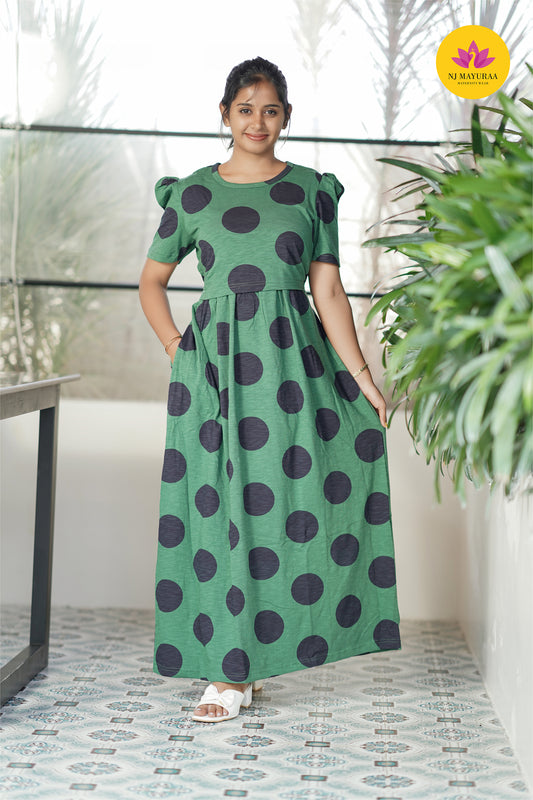 VALLI 53-ZIPLESS MATERNITY WEAR PUFF SLEEVE