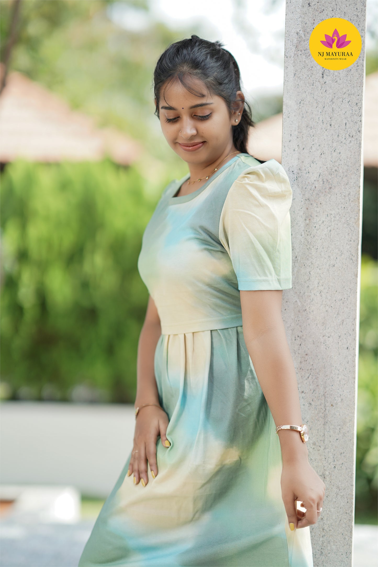 VALLI 57-ZIPLESS MATERNITY WEAR PUFF SLEEVE