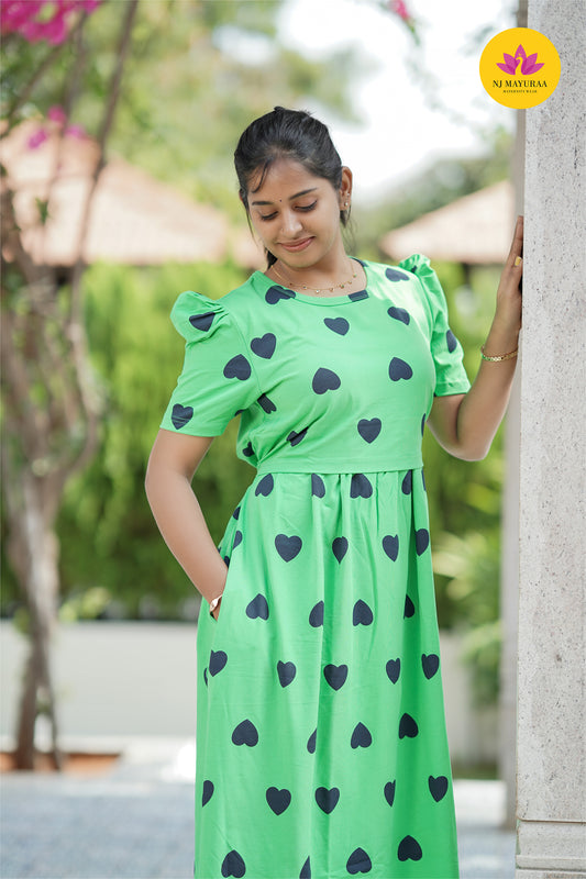 VALLI 60-ZIPLESS MATERNITY WEAR PUFF SLEEVE