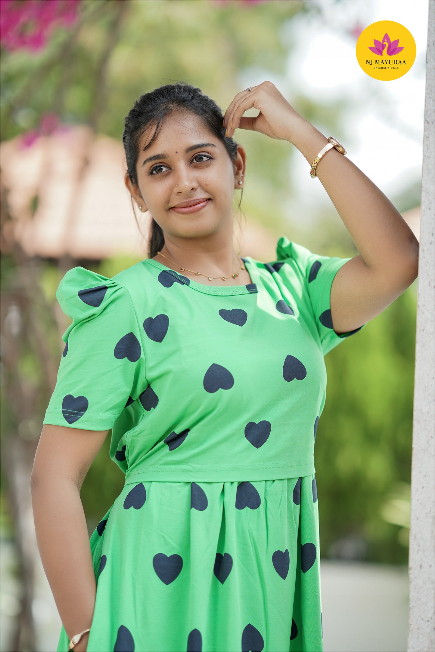 VALLI 60-ZIPLESS MATERNITY WEAR PUFF SLEEVE