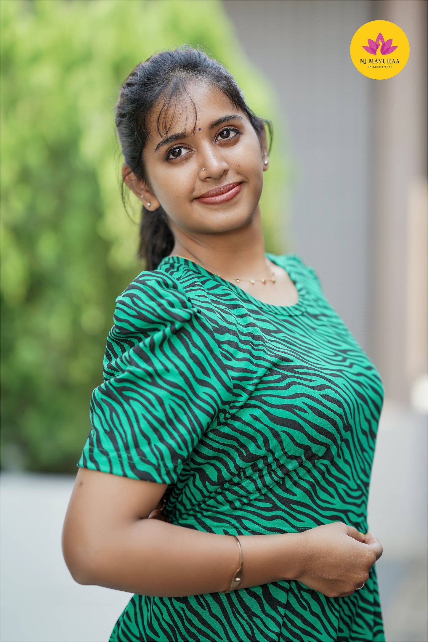 VALLI 64-ZIPLESS MATERNITY WEAR PUFF SLEEVE